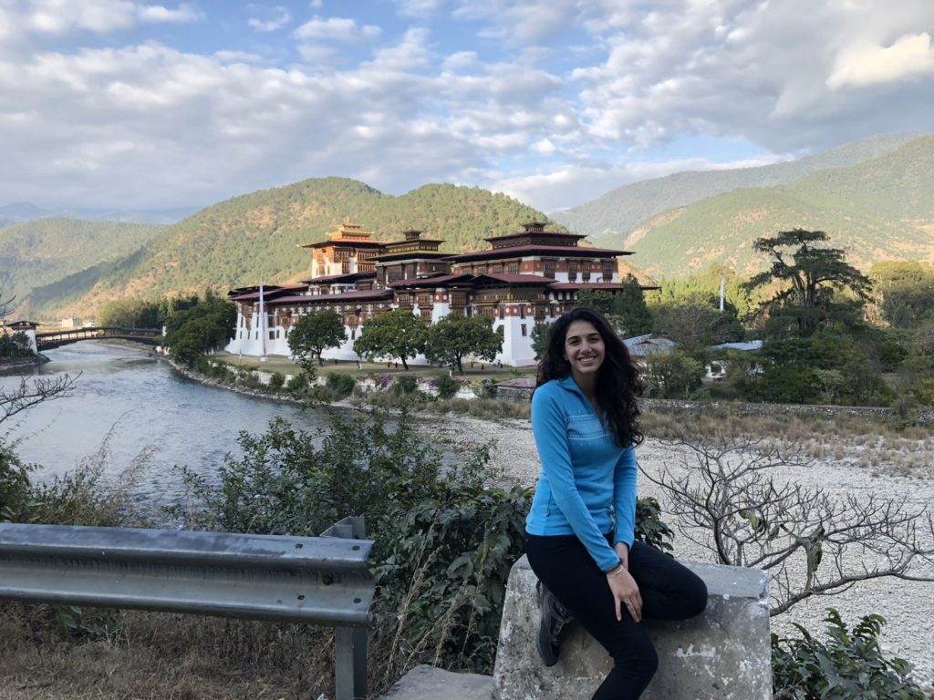 Me posing in front of what is considered Bhutan’s most beautiful Dzong called Punakha Dzong