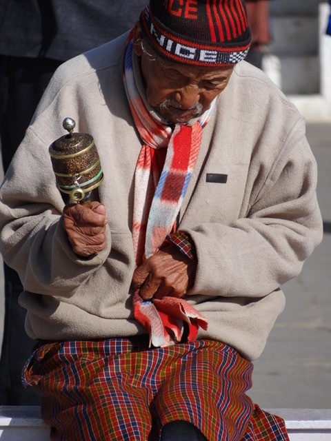 Man praying in Bhutan