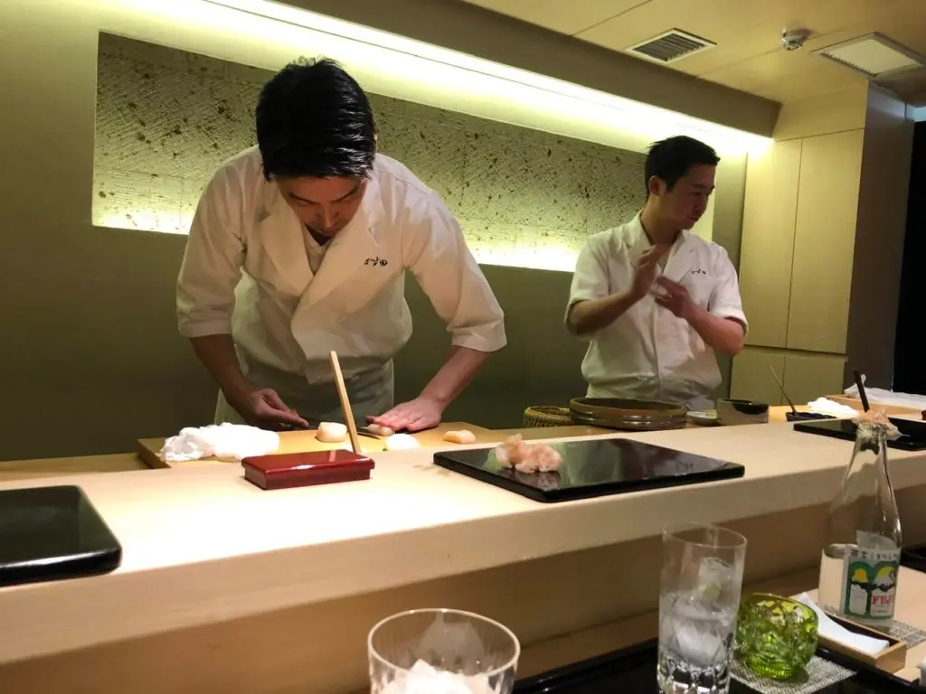 Chef and sue chef at Saushi Masuda