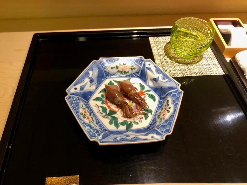 Squid on a japanese plate