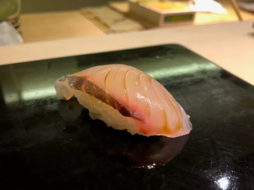 Japanese snapper nigiri