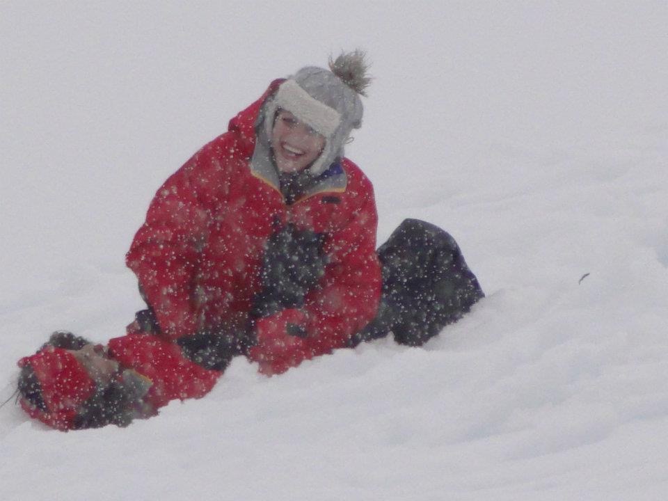 Using my sister as a sleigh