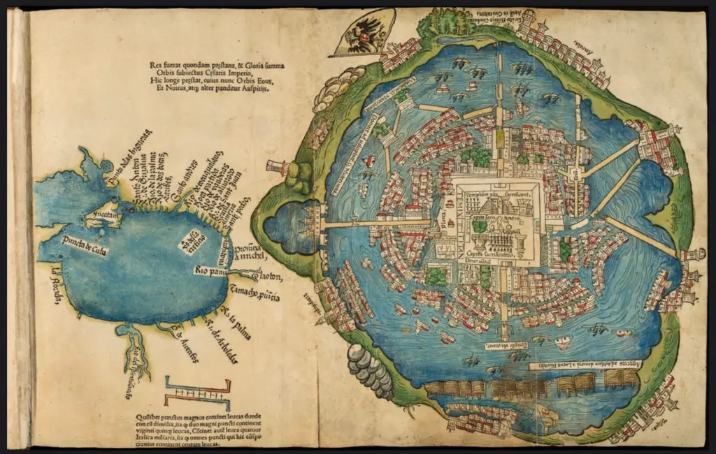 Map of tenochtitlan aztec city, ultimate travel guide to mexico city