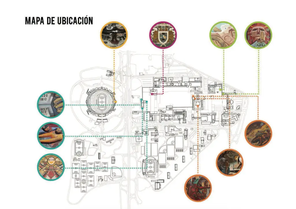 Mural map in Mexico City, Ciudad Universitaria