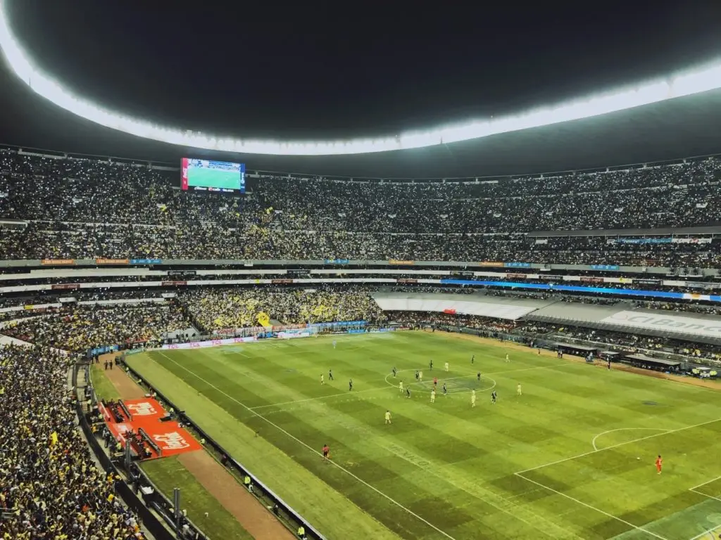 Photo of a soccer game at estadio azteca 