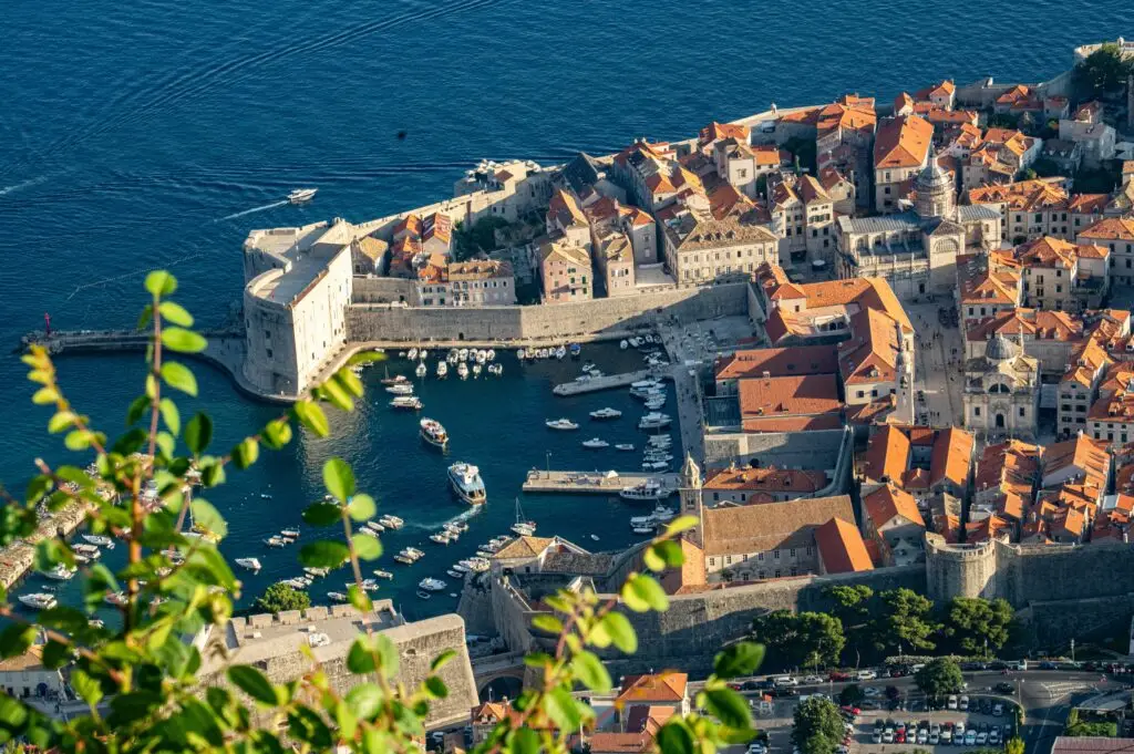 Aerial view of Dubrovnik for best cities to visit in Croatia with dogs