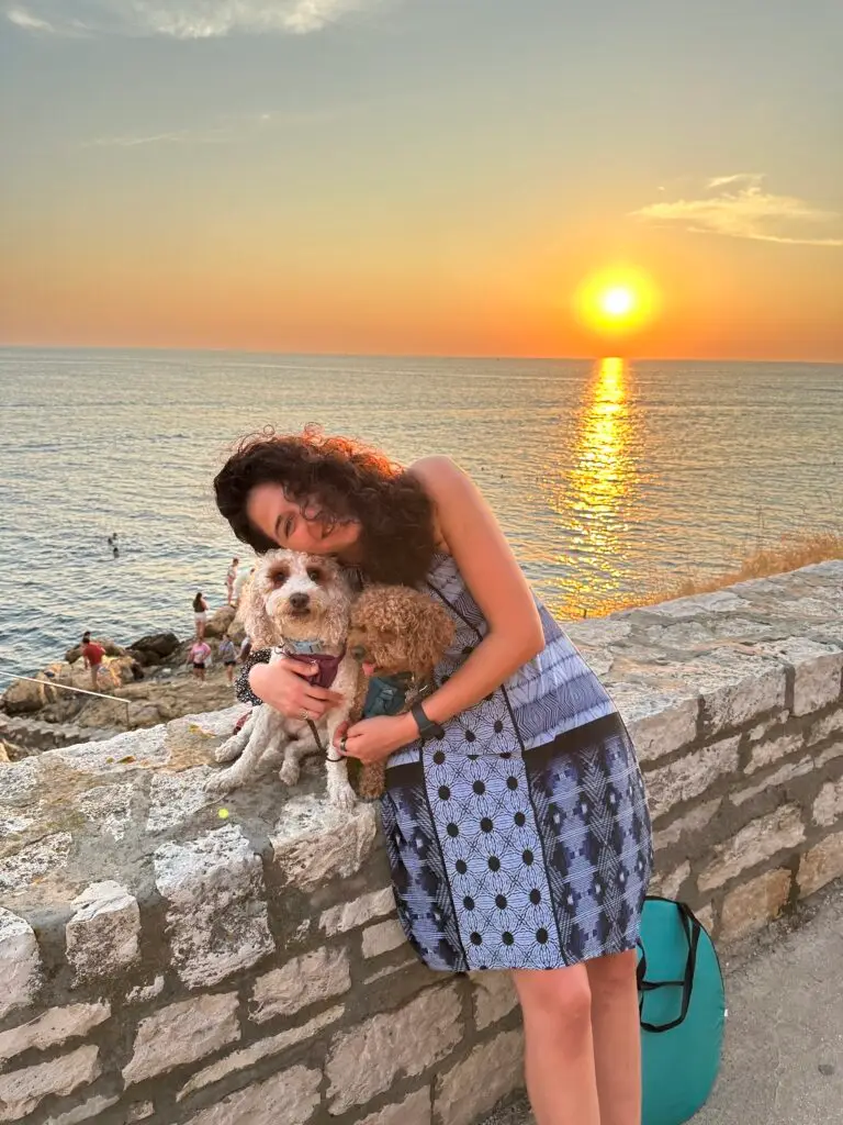 Sunset from Rovinj is one of the best things to do in Croatia with dogs 