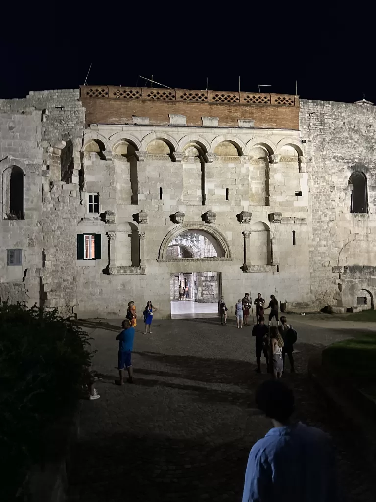 Golden Gate of diocletian’s palace in split illuminated at night