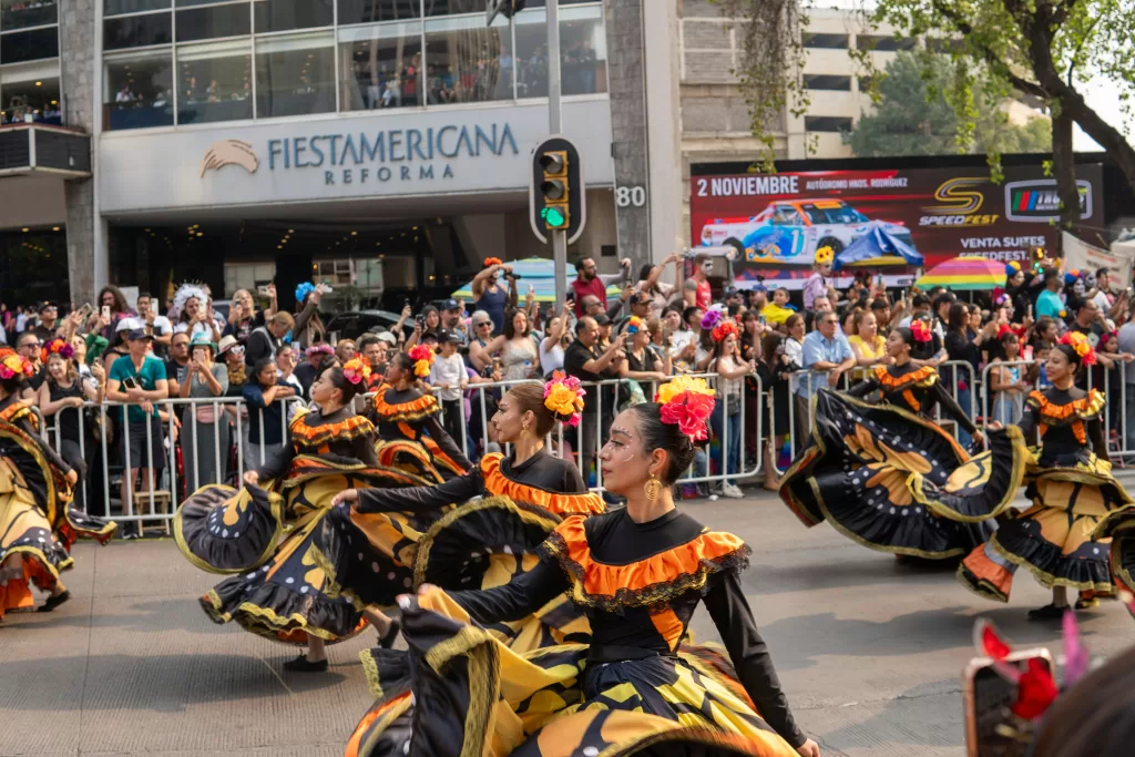 Dya of the day parade procession with the theme of monarch butterfly
