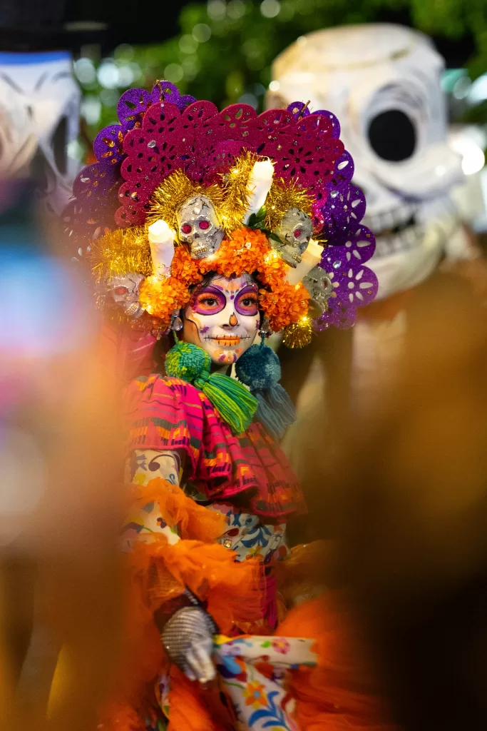Catirna during the mexico city day of the dead parade