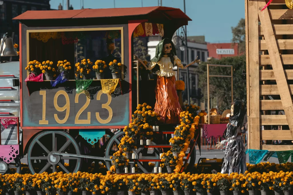 Day of the dead decoration in mexico city