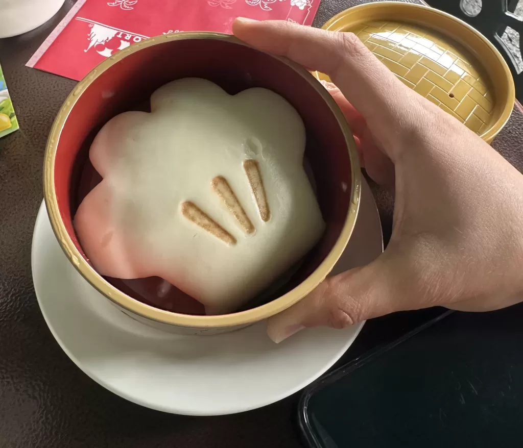 Chinese mickey bun themed food at Disney Tokyo